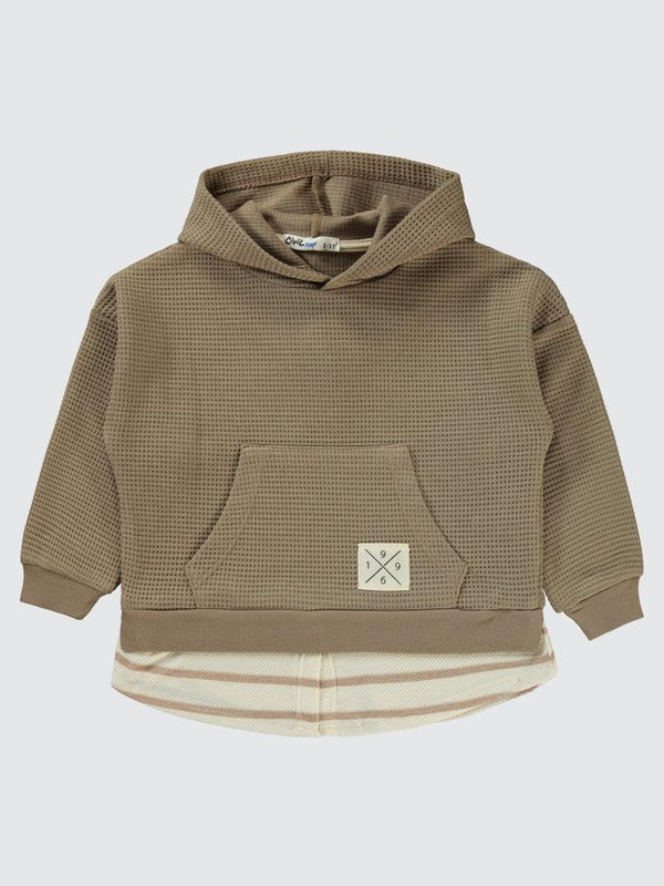 Civil Boys Kapşonlu Cepli 1996 Armalı 2-5 Yaş Sweatshirt - Kahverengi