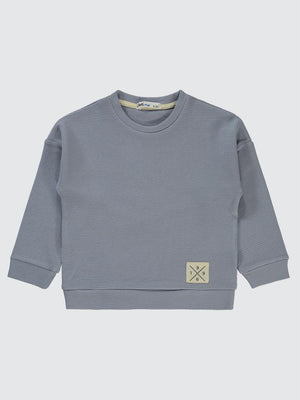 Civil Boys Beli Üçgen Armalı 2-5 Yaş Sweatshirt - Mavi