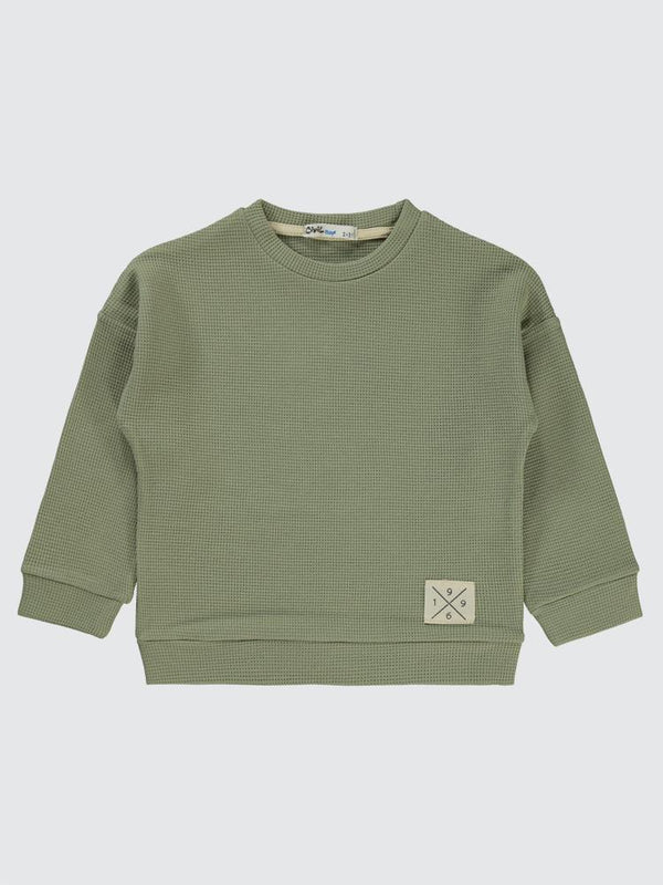 Civil Boys Beli Üçgen Armalı 2-5 Yaş Sweatshirt - Haki
