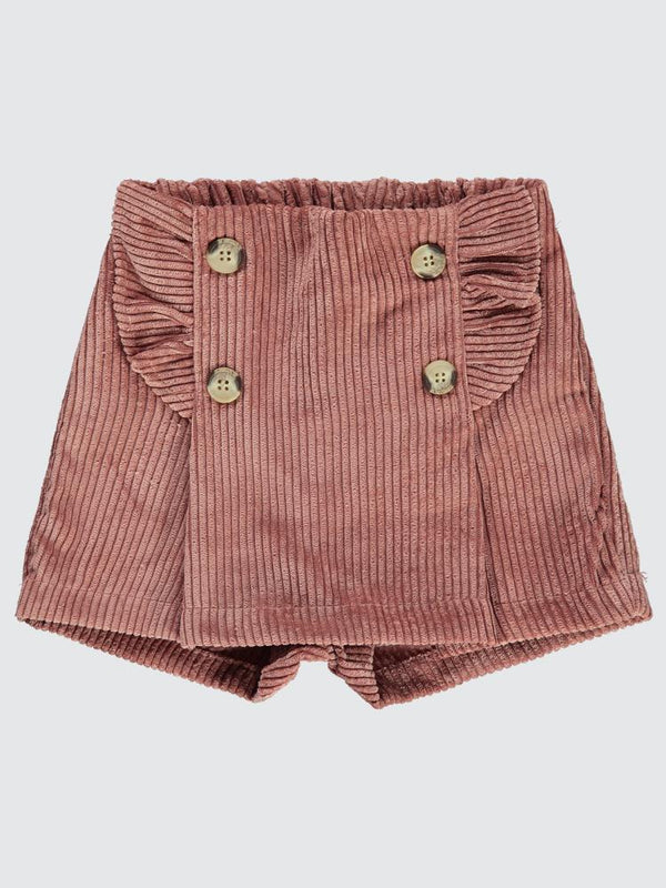 Civil Girls Kadife 2-5 Yaş Şort Etek - Pudra