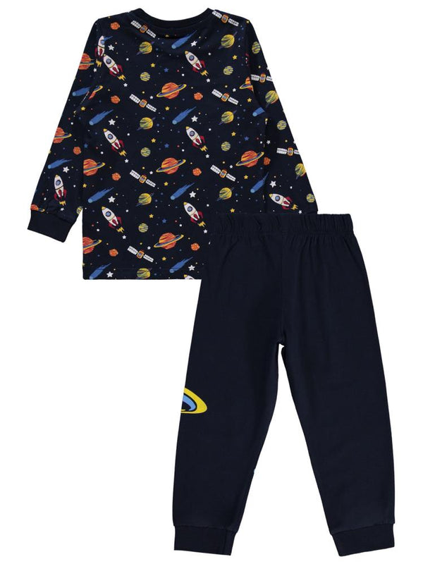 Civil Boys Gezegen Baskılı 2-5 Yaş Pijama Takımı - Lacivert
