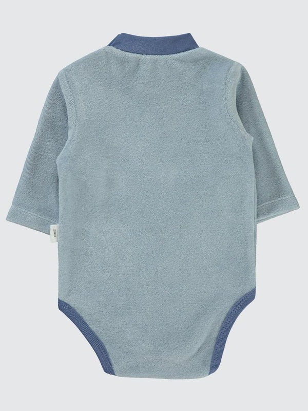 Civil Baby Dinozor Baskılı Boğazlı 1-18 Ay Çıtçıtlı Badi - Mavi