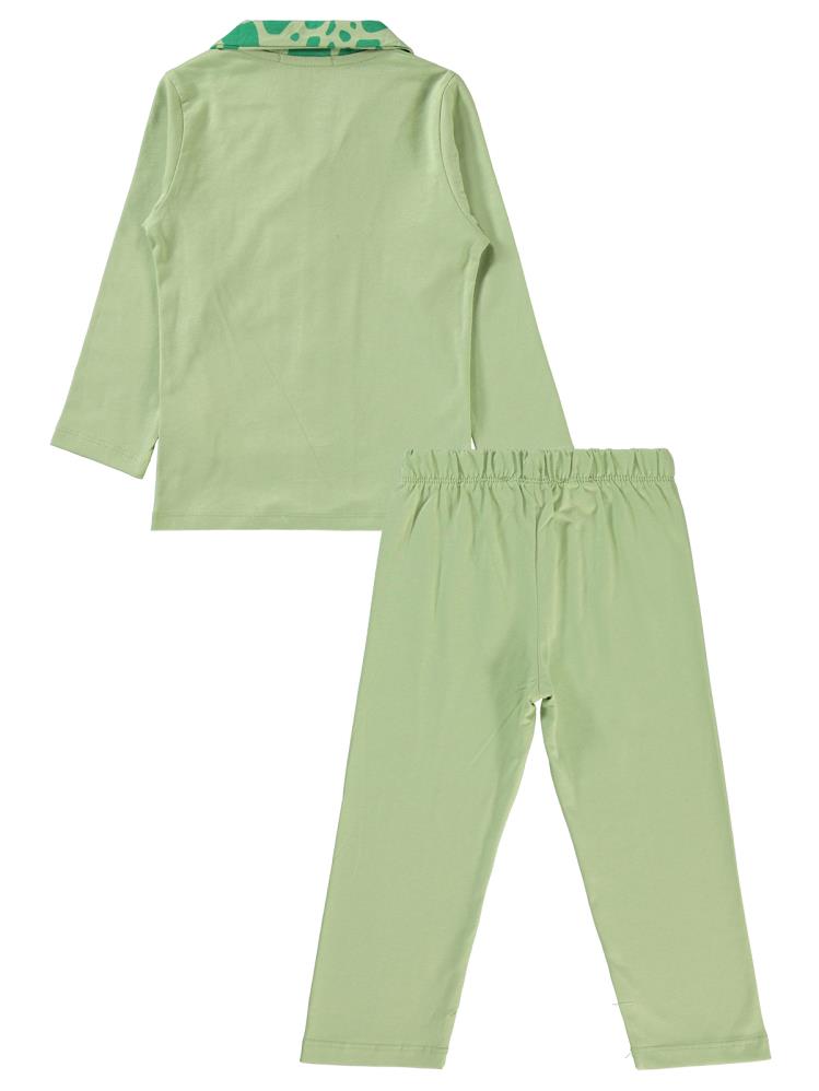 Civil Boys Dinozor Desen Cepli 2-5 Yaş Pijama Takımı - Haki