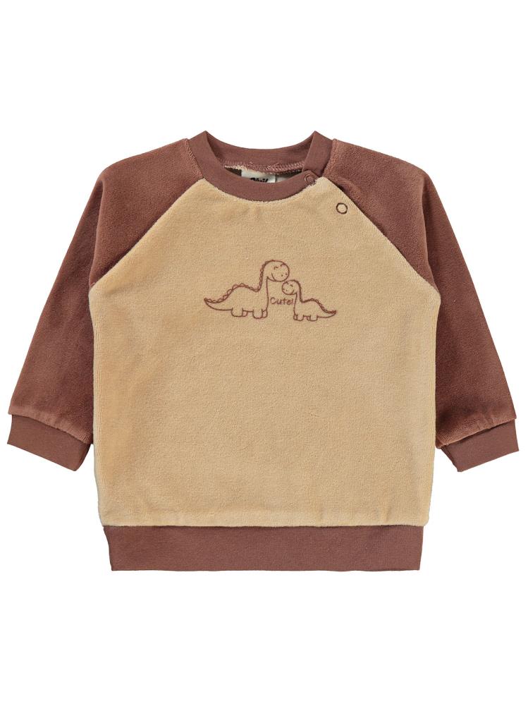 Civil Baby Dinozor Baskılı 6-18 Ay Sweatshirt - Kahverengi