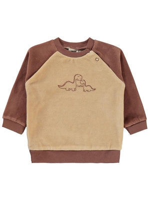 Civil Baby Dinozor Baskılı 6-18 Ay Sweatshirt - Kahverengi