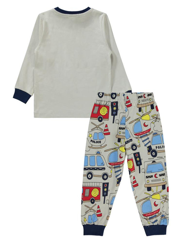Civil Boys Polis Arabası Baskılı 2-5 Yaş Pijama Takımı - Lacivert