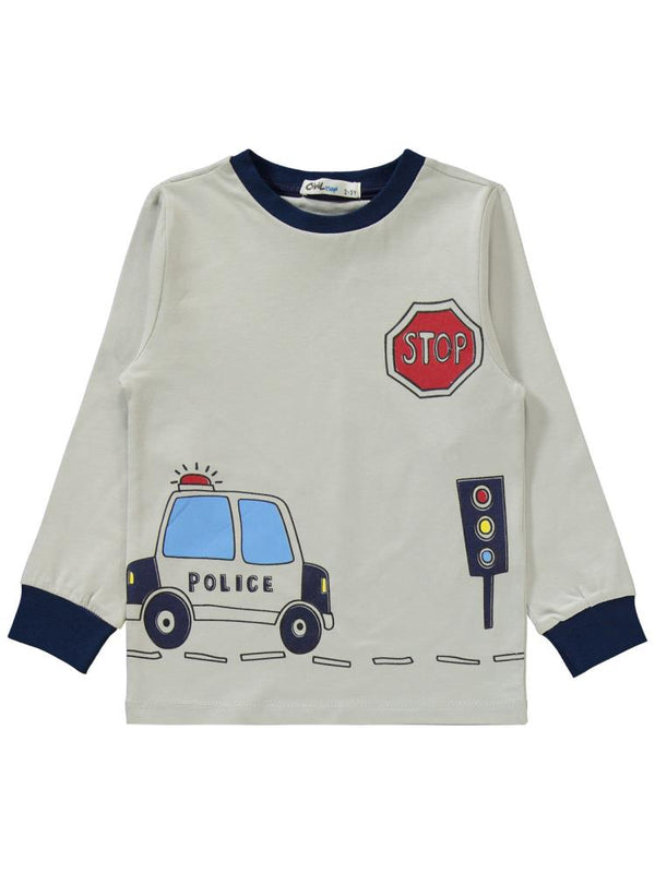 Civil Boys Polis Arabası Baskılı 2-5 Yaş Pijama Takımı - Lacivert