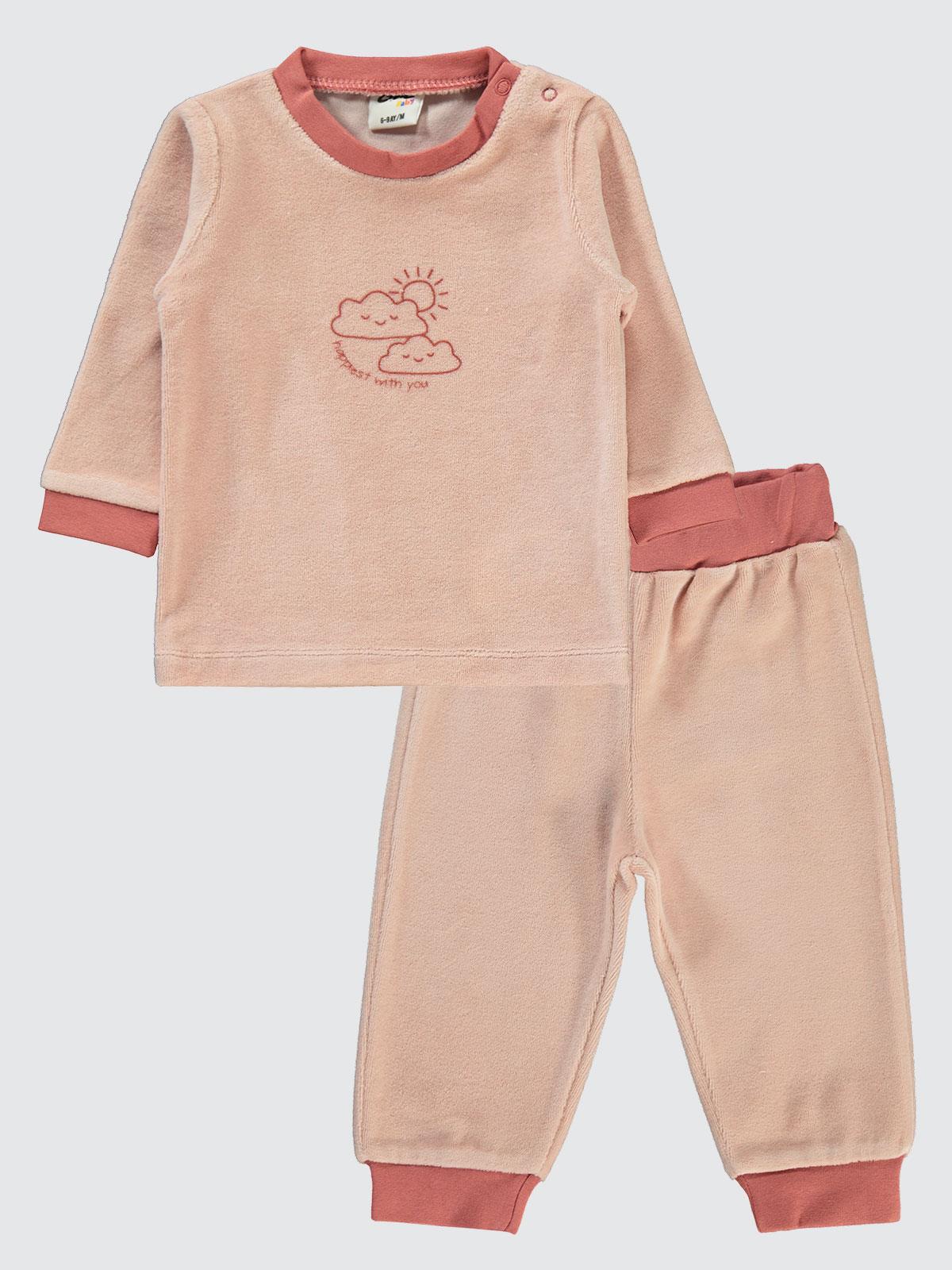 Civil Baby Bulut Baskılı 6-18 Ay Takım - Pudra