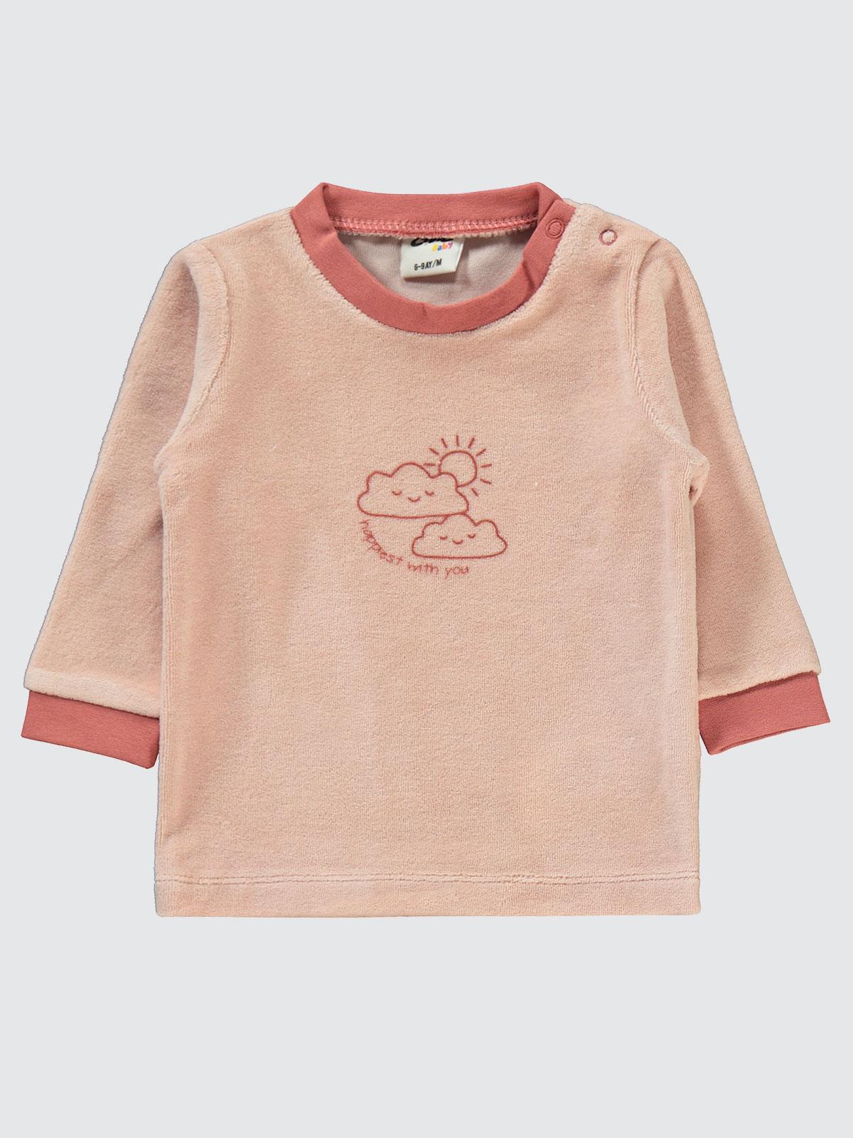 Civil Baby Bulut Baskılı 6-18 Ay Takım - Pudra