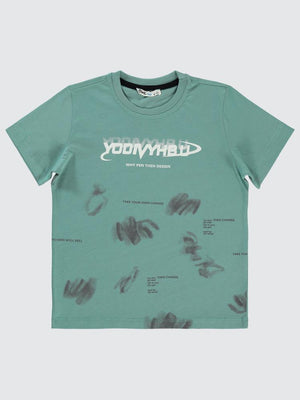 Civil Boys Adorıser Baskılı 6-9 Yaş Tişört - Yeşil