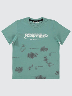 Civil Boys Adorıser Baskılı 10-13 Yaş Tişört - Yeşil