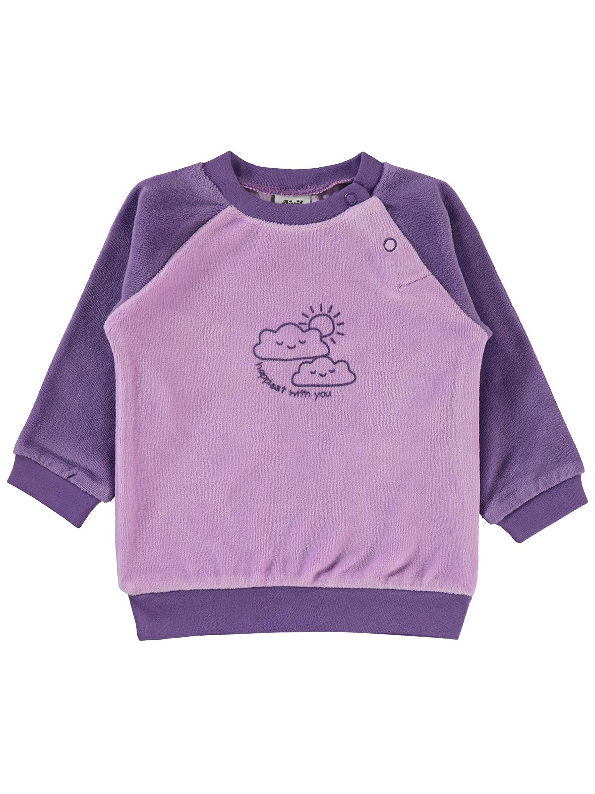 Civil Baby Bulut Baskılı 6-18 Ay Sweatshirt - Lila