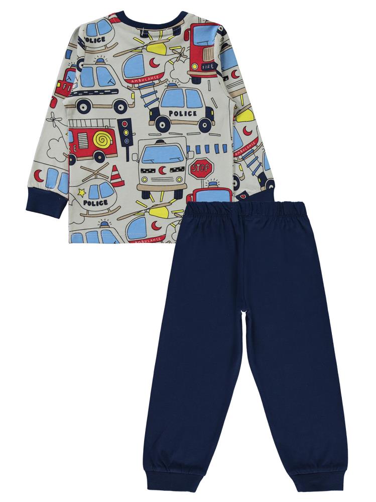 Civil Boys Araçlar Baskılı 2-5 Yaş Pijama Takımı - Lacivert