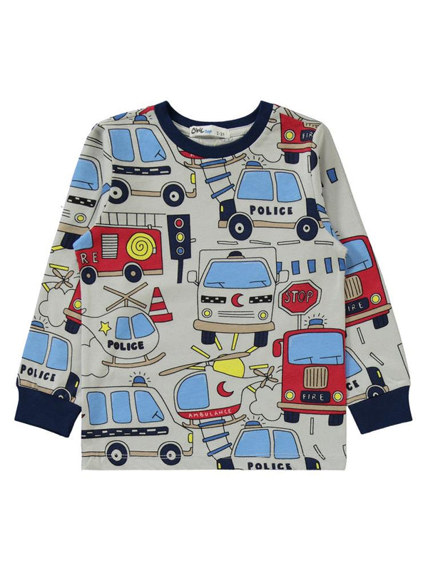 Civil Boys Araçlar Baskılı 2-5 Yaş Pijama Takımı - Lacivert