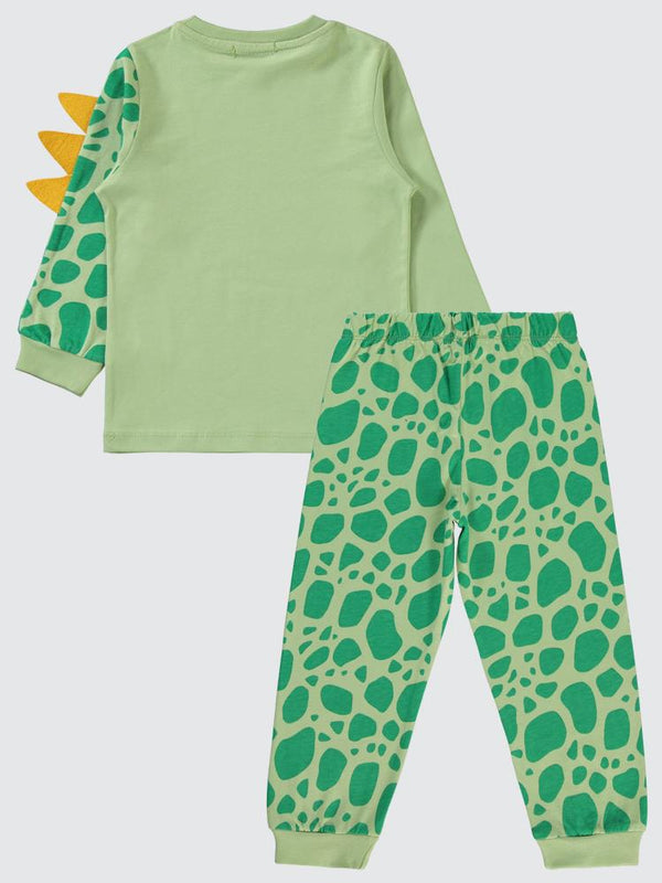 Civil Boys Dinozor Baskılı 2-5 Yaş Pijama Takımı - Haki