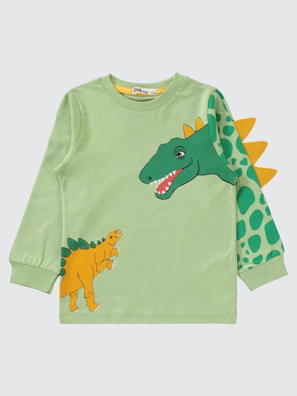 Civil Boys Dinozor Baskılı 2-5 Yaş Pijama Takımı - Haki