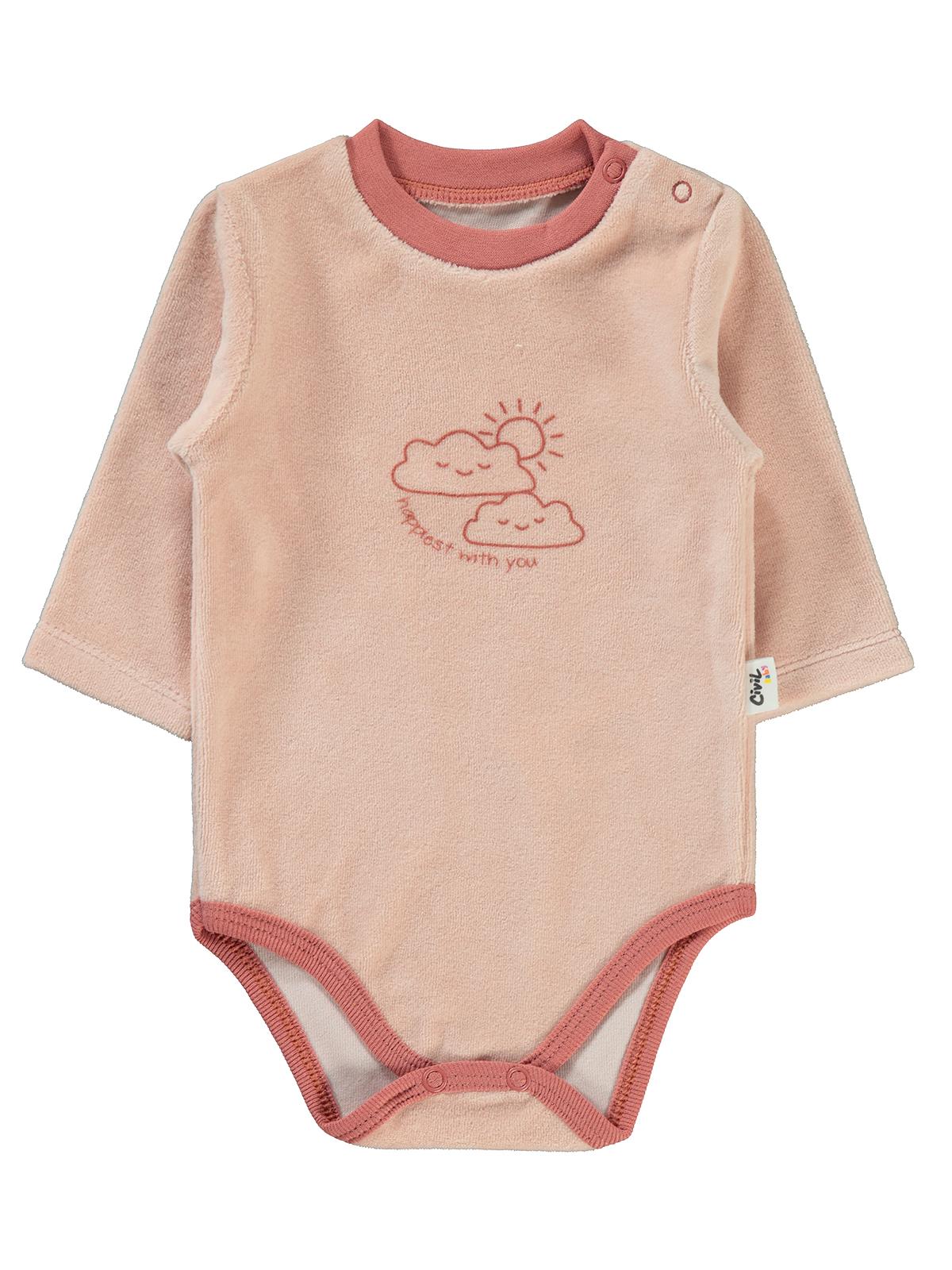 Civil Baby Bulut Baskılı 1-18 Ay Çıtçıtlı Badi - Pudra