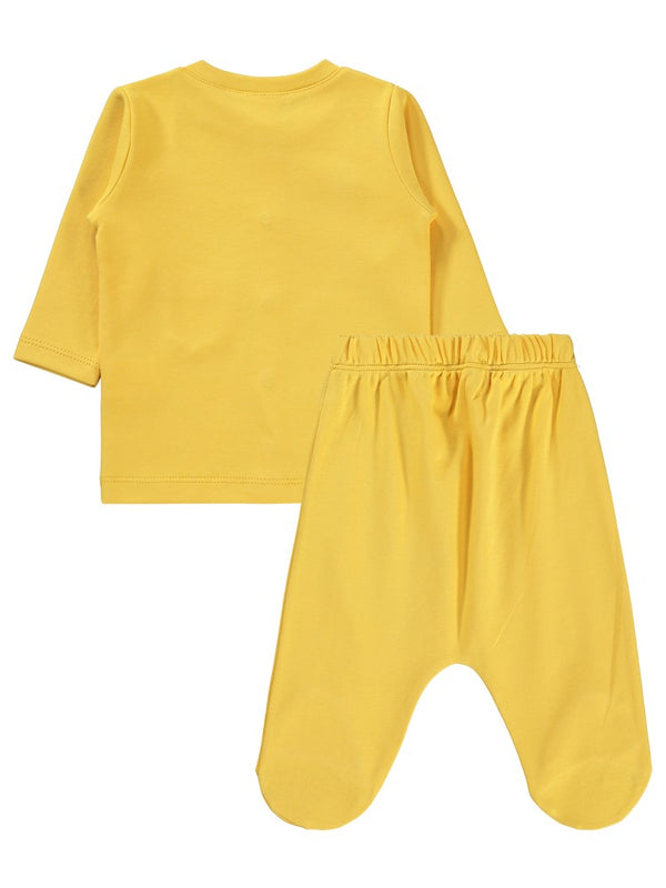 Civil Baby Tavşan Baskılı 1-6 Ay Pijama Takımı - Hardal