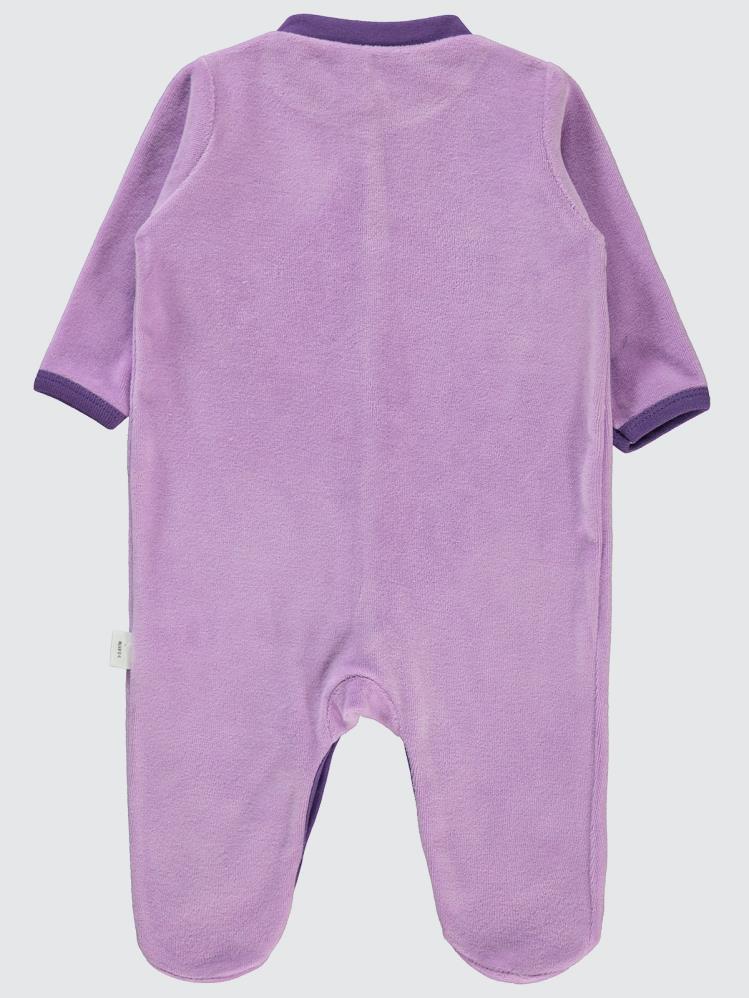 Civil Baby Bulut Baskılı Patikli 1-6 Ay Tulum - Lila