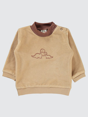 Civil Baby Dinozor Baskılı 6-18 Ay Sweatshirt - Kahverengi