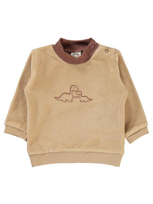 Civil Baby Dinozor Baskılı 6-18 Ay Sweatshirt - Kahverengi