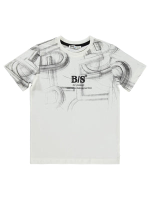 Civil Boys Bs Çizim Baskılı 10-13 Yaş Tişört - Gri