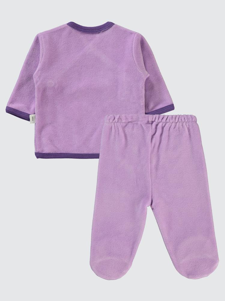 Civil Baby Bulut Baskılı Zıbın Takımları - Lila