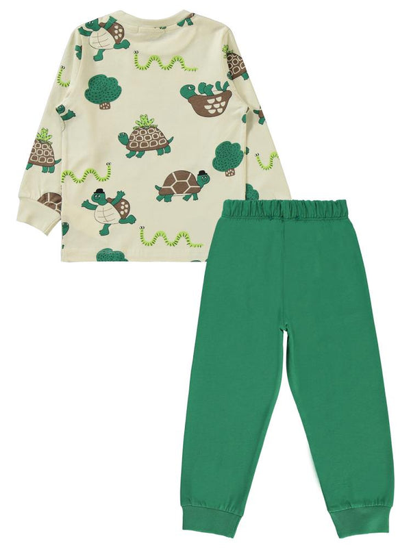 Civil Boys Slow Down Baskılı 2-5 Yaş Pijama Takımı - Bej