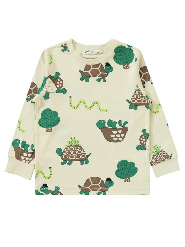 Civil Boys Slow Down Baskılı 2-5 Yaş Pijama Takımı - Bej