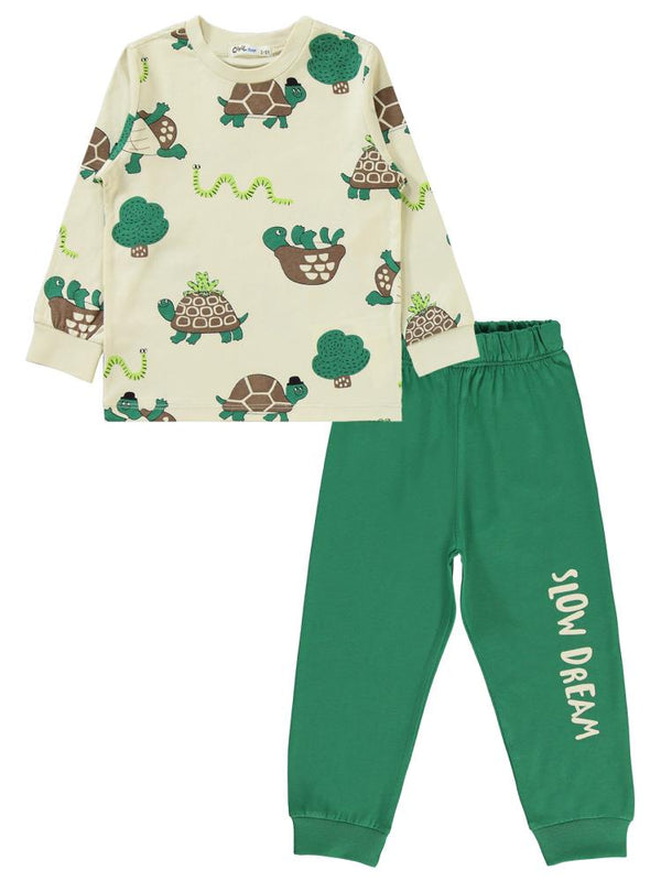 Civil Boys Slow Down Baskılı 2-5 Yaş Pijama Takımı - Bej