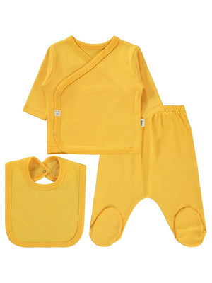 Civil Baby 3'Lü Basic 0-1 Ay Zıbın Takımları - Hardal