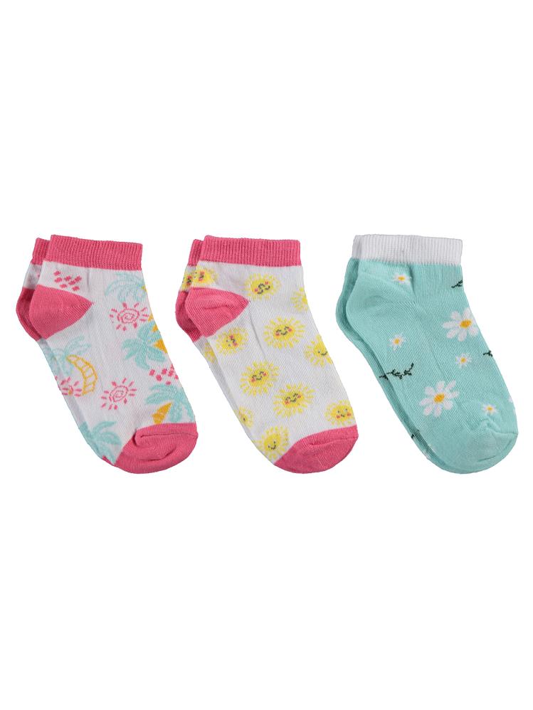 Civil Girls Papatya 3'lü 2-12 Yaş Kız Patik Çorap
