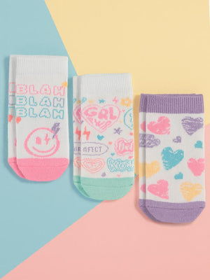 Civil Girls Smile 3'lü 2-12 Yaş Kız Patik Çorap