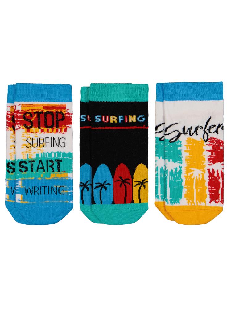 Civil Boys Surfing 3'lü 2-12 Yaş Erkek Patik Çorap