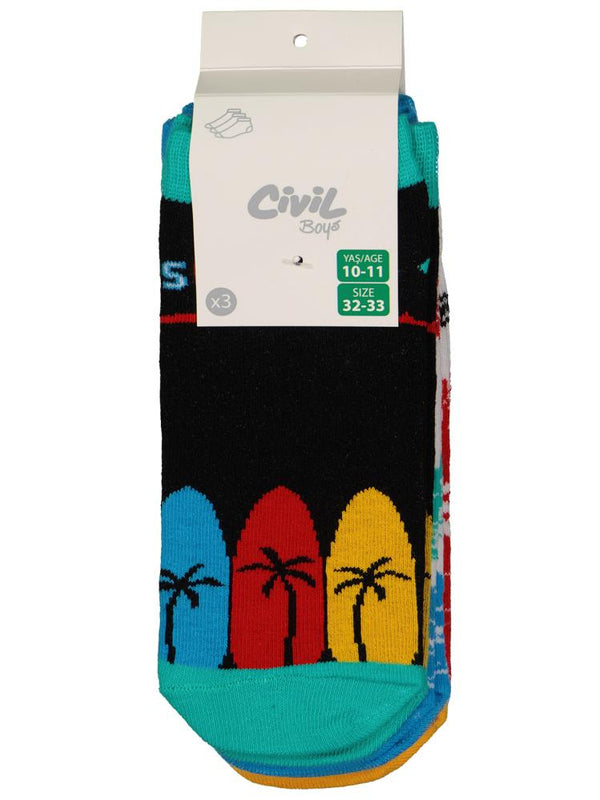Civil Boys Surfing 3'lü 2-12 Yaş Erkek Patik Çorap