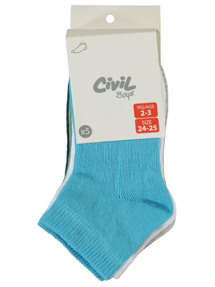 Civil Boys Basic 5'li 2-12 Yaş Erkek Patik Çorap
