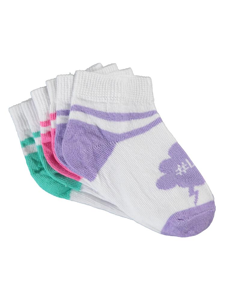 Civil Girls Motto 3'lü 2-12 Yaş Kız Patik Çorap