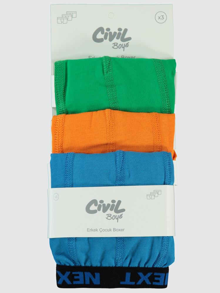 Civil Boys Game 2-10 Yaş 3'lü Boxer Set