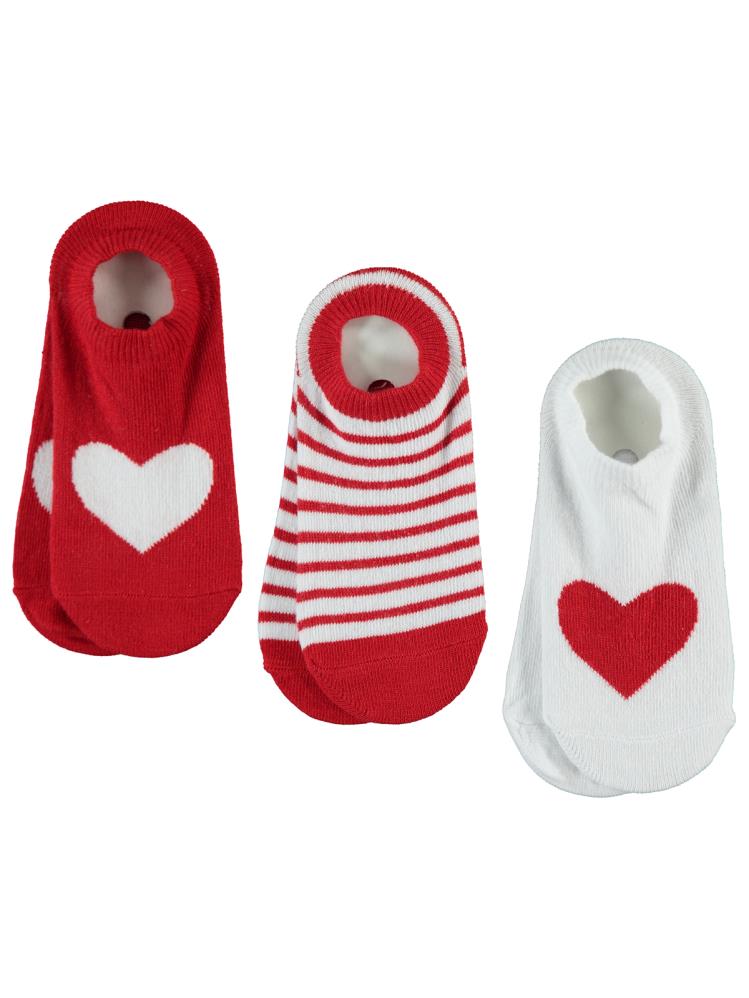 Civil Girls Kalp 3'lü 2-12 Yaş Kız Babet Çorap