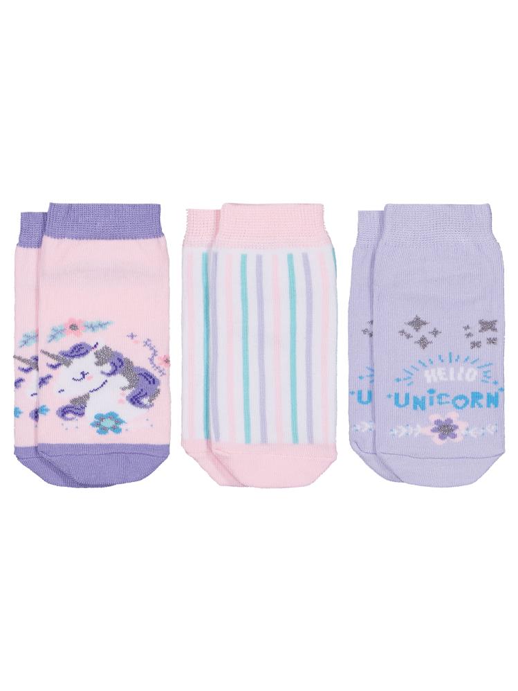Civil Girls Hello Unicorn 3'lü 2-12 Yaş Kız Patik Çorap