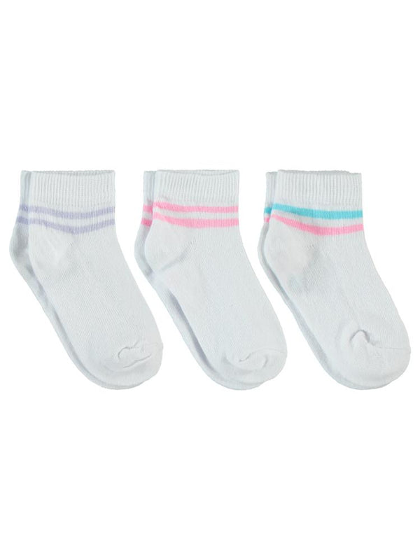 Civil Girls Basic Çizgili 3'lü 2-12 Yaş Kız Patik Çorap