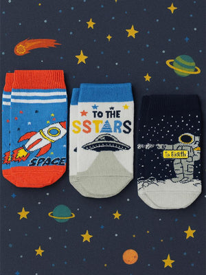 Civil Boys Space 3'lü 2-12 Yaş Erkek Patik Çorap