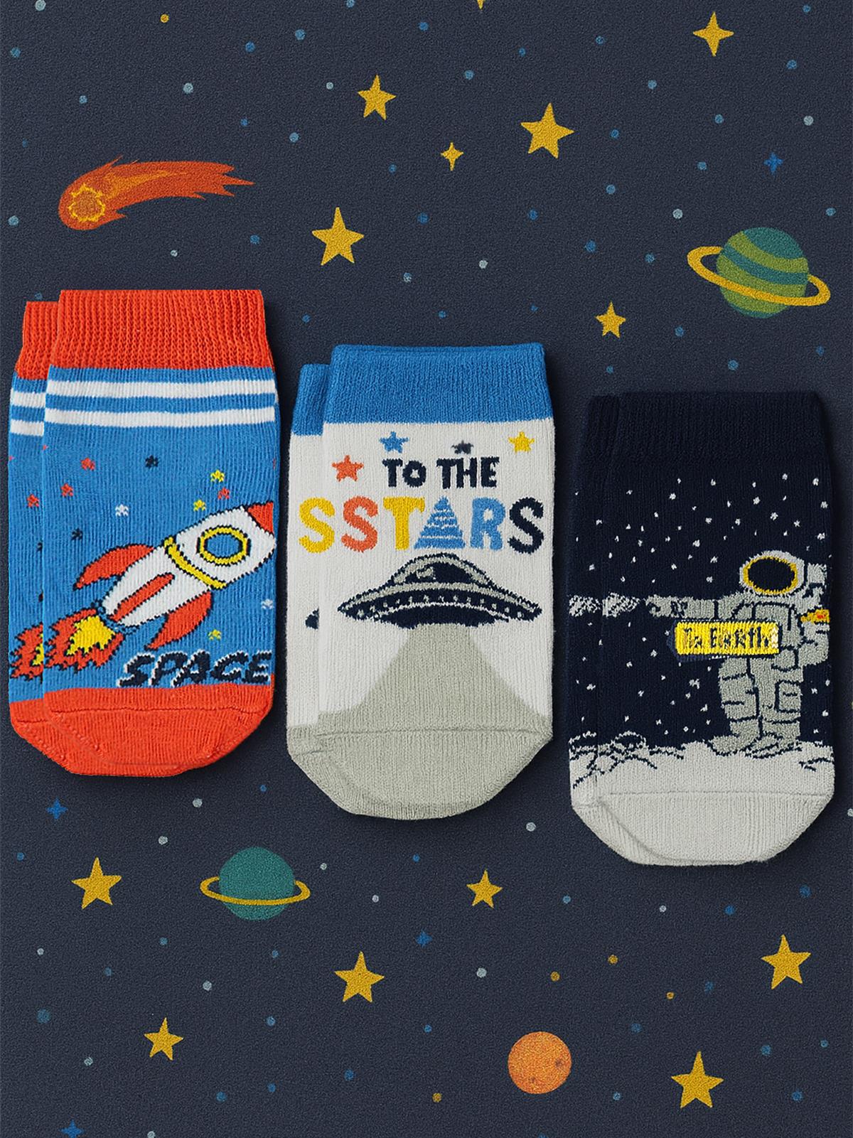 Civil Boys Space 3'lü 2-12 Yaş Erkek Patik Çorap