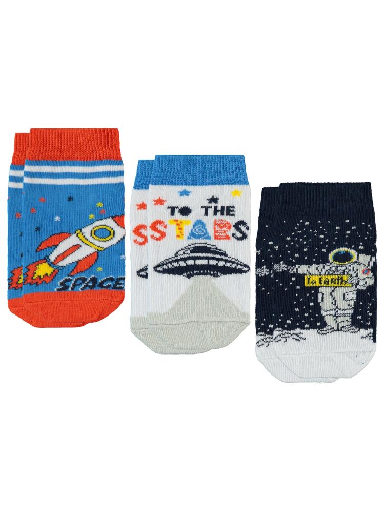 Civil Boys Space 3'lü 2-12 Yaş Erkek Patik Çorap