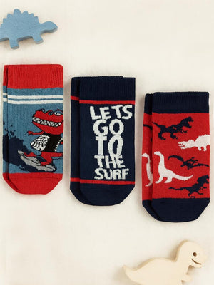 Civil Boys Dinazor Surf 3'lü 2-12 Yaş Erkek Patik Çorap