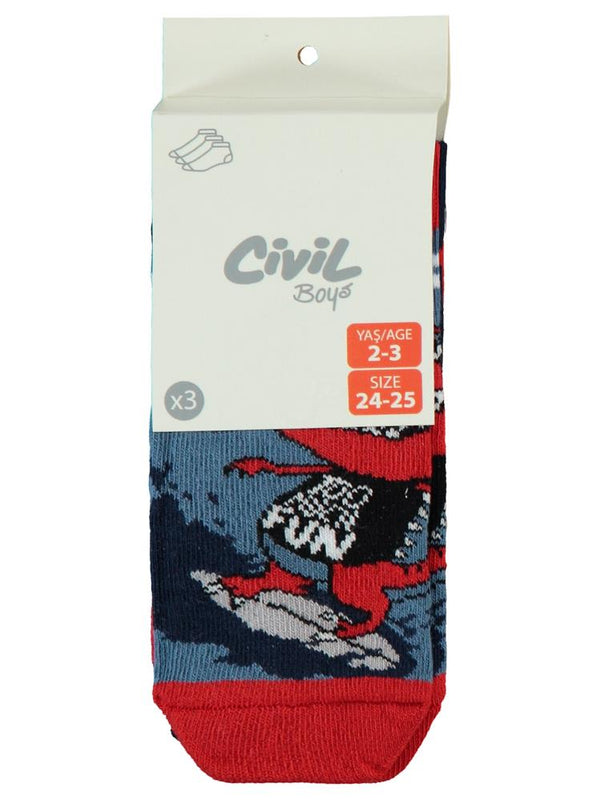 Civil Boys Dinazor Surf 3'lü 2-12 Yaş Erkek Patik Çorap