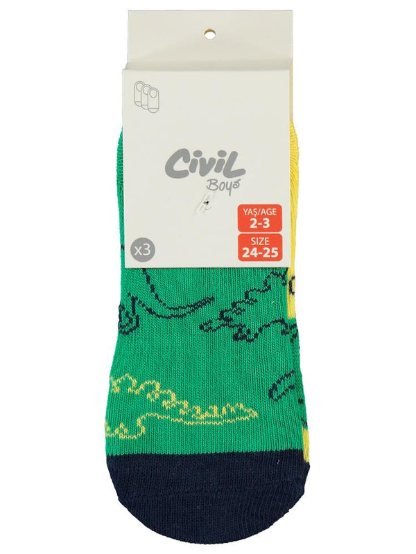 Civil Boys Dinazor 3'lü 2-12 Yaş Erkek Babet Çorap