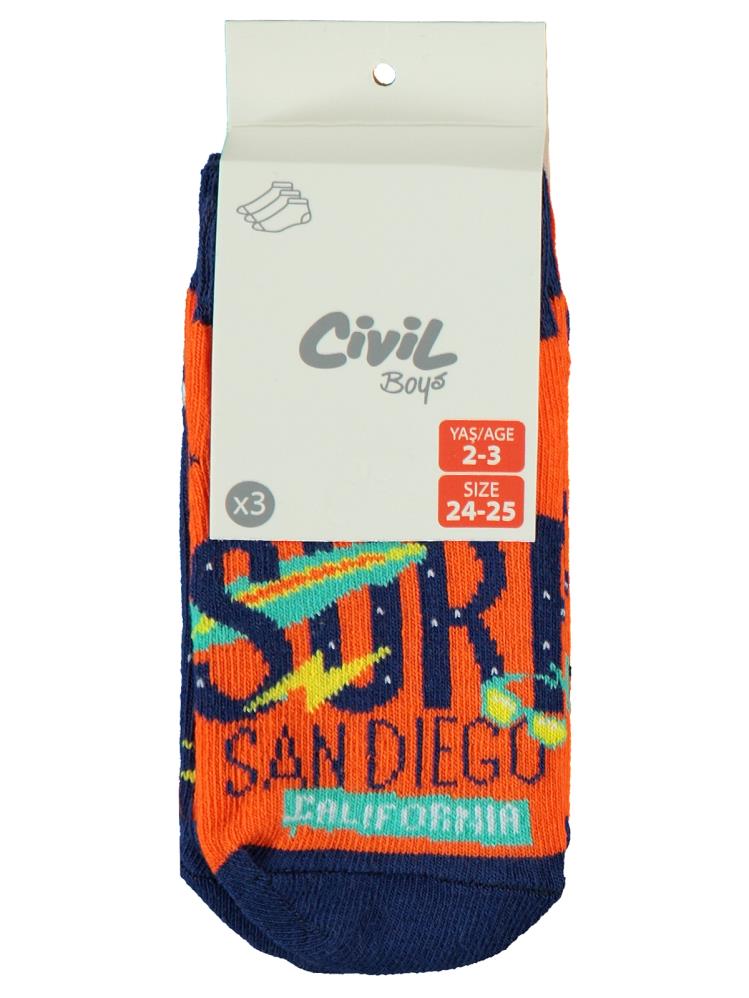 Civil Boys Surf 3'lü 2-12 Yaş Erkek Patik Çorap