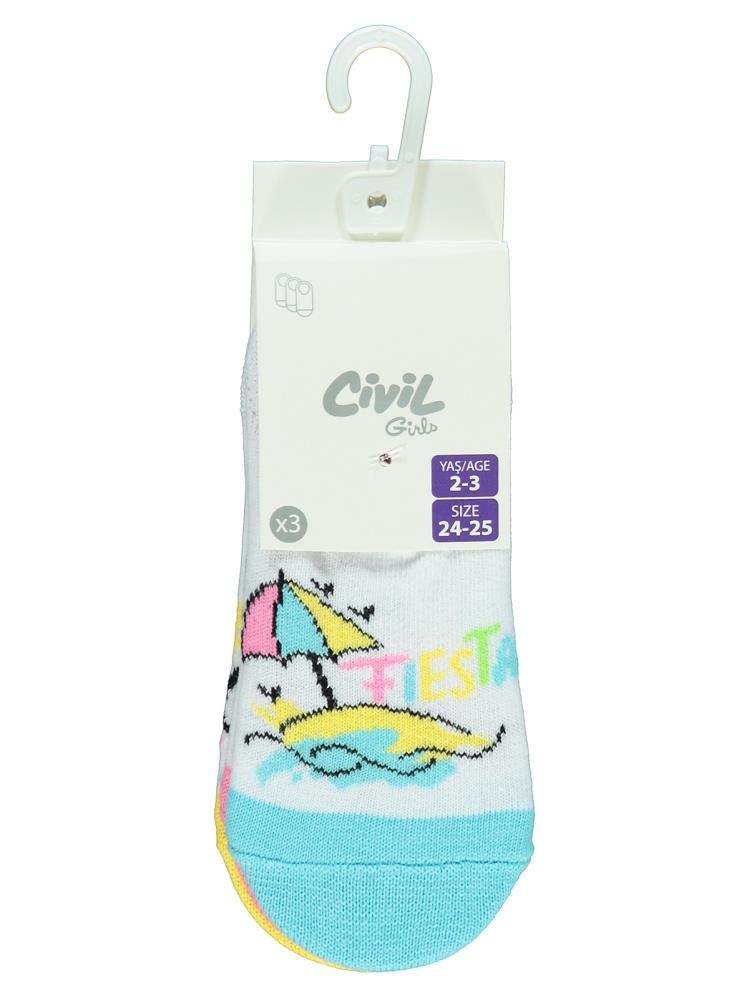 Civil Girls Fiesta 3'lü 2-12 Yaş Kız Babet Çorap