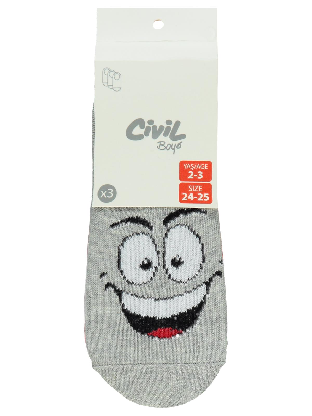 Civil Boys Gülenyüz 3'lü 2-12 Yaş Erkek Babet Çorap